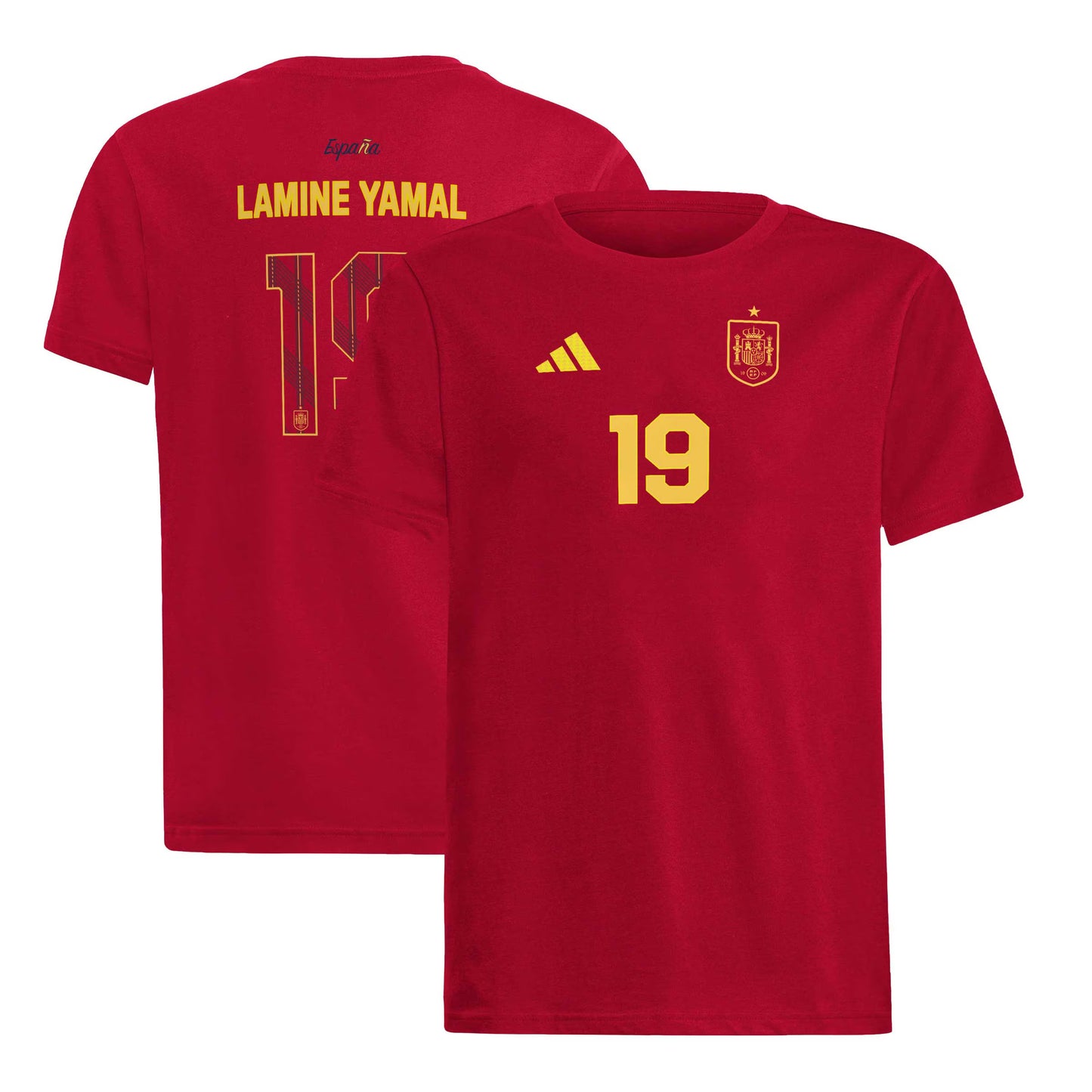 Lamine Yamal Spain National Team Youth Name & Number T-Shirt - Red