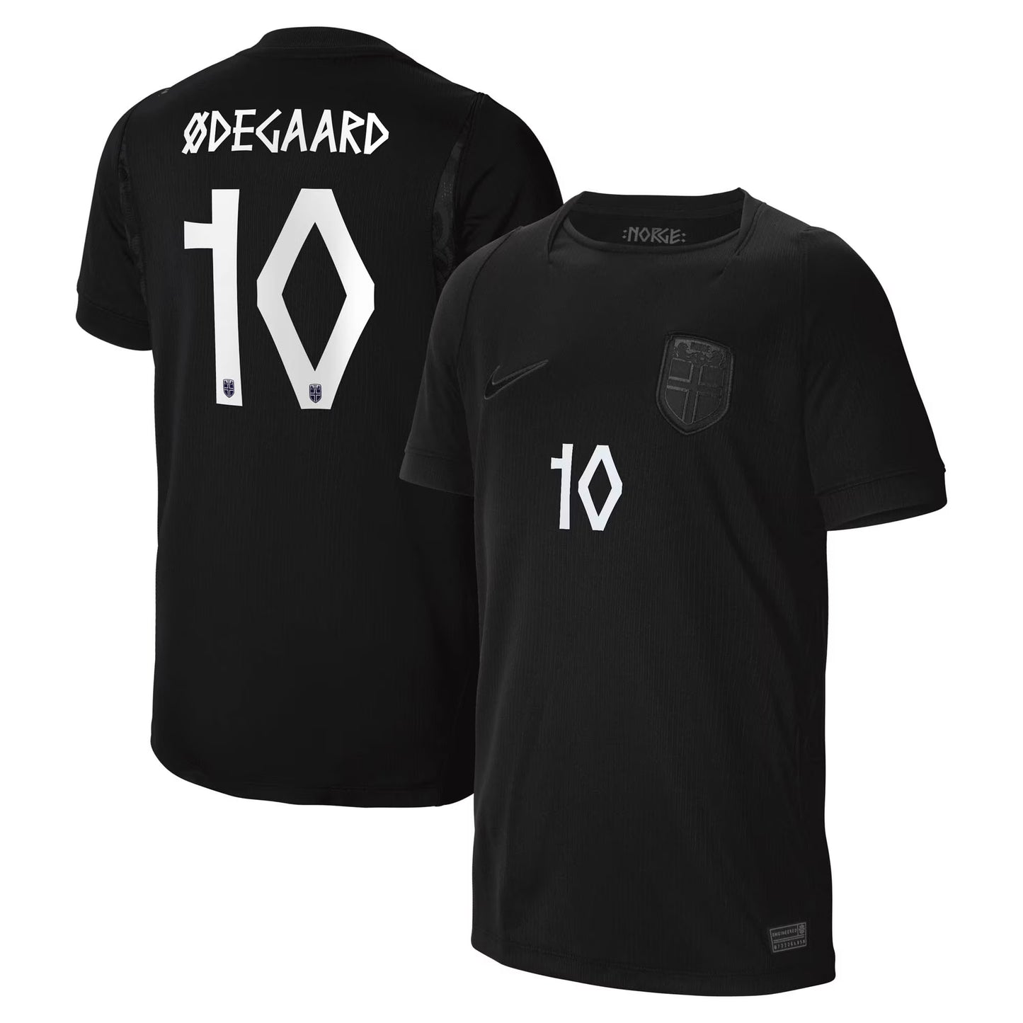 Martin Ødegaard Norway National Team Youth 2026 Away Stadium Replica Jersey - Black