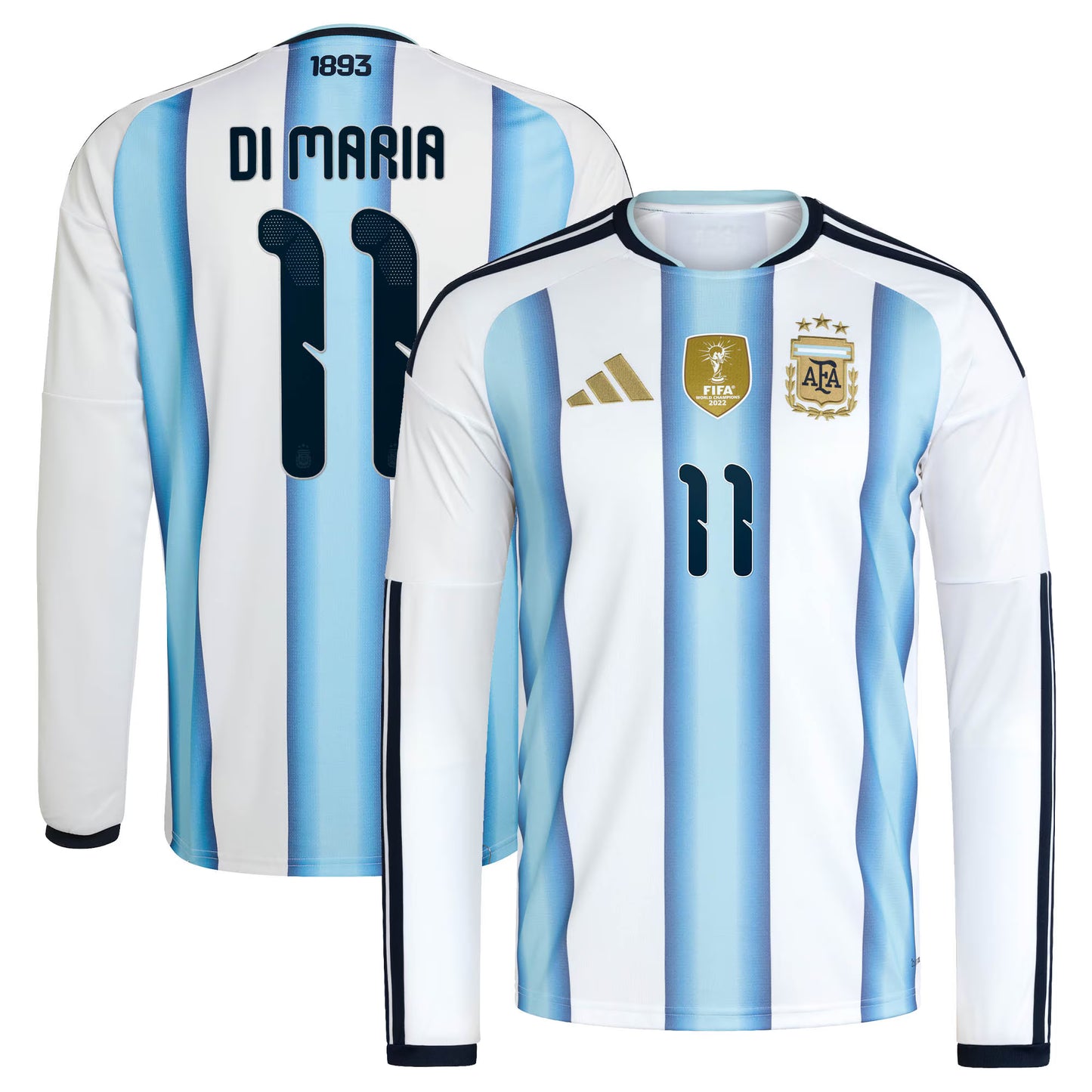 Angel Di Maria Argentina National Team 2026 Home Replica Long Sleeve Jersey - White