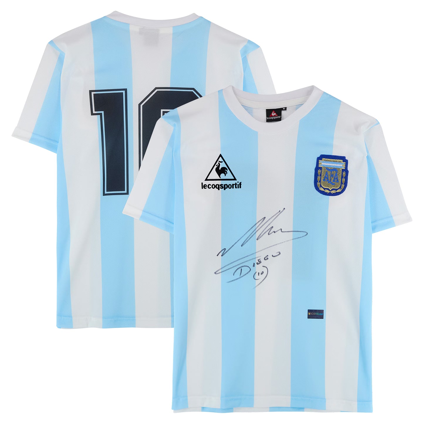 Diego Maradona Argentina National Team Autographed Fanatics Authentic Blue/White Home Jersey - Front Signature