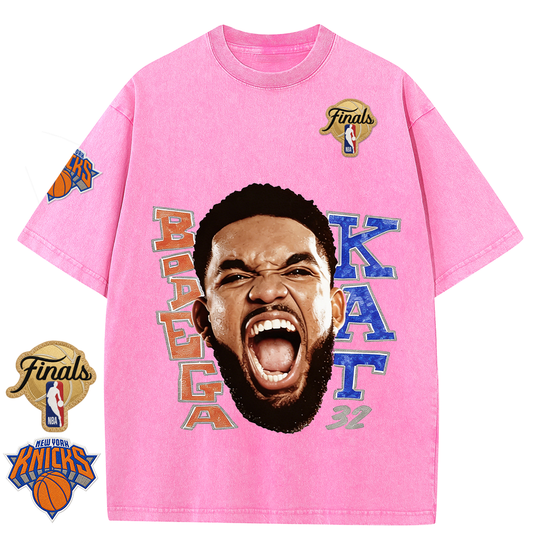 NY Basketball Vintage Washed Finals Premium Patch Tee