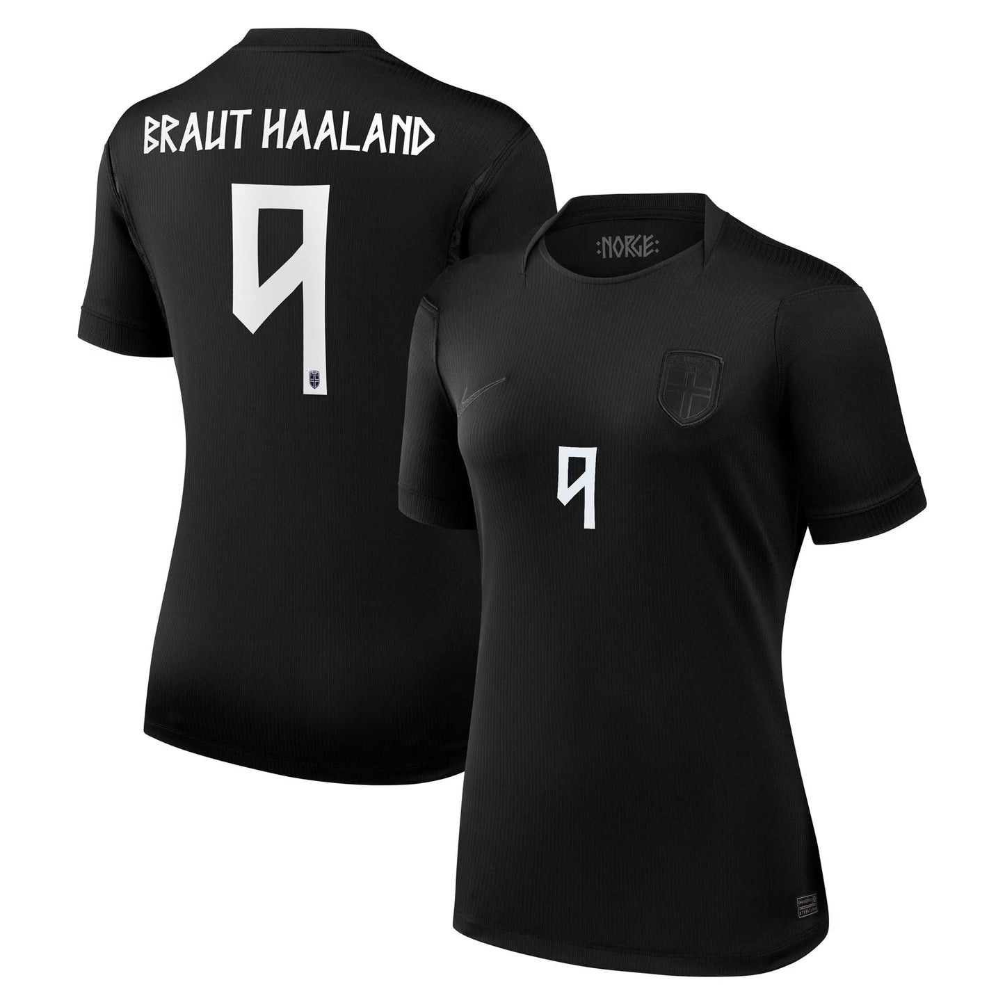 Erling Haaland Norway National Team Women's 2026 Away Stadium Replica Jersey - Black