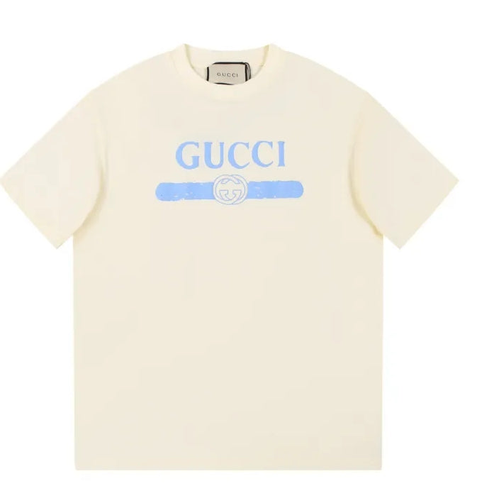 Gucci Light bluelogo printingT-Shirt