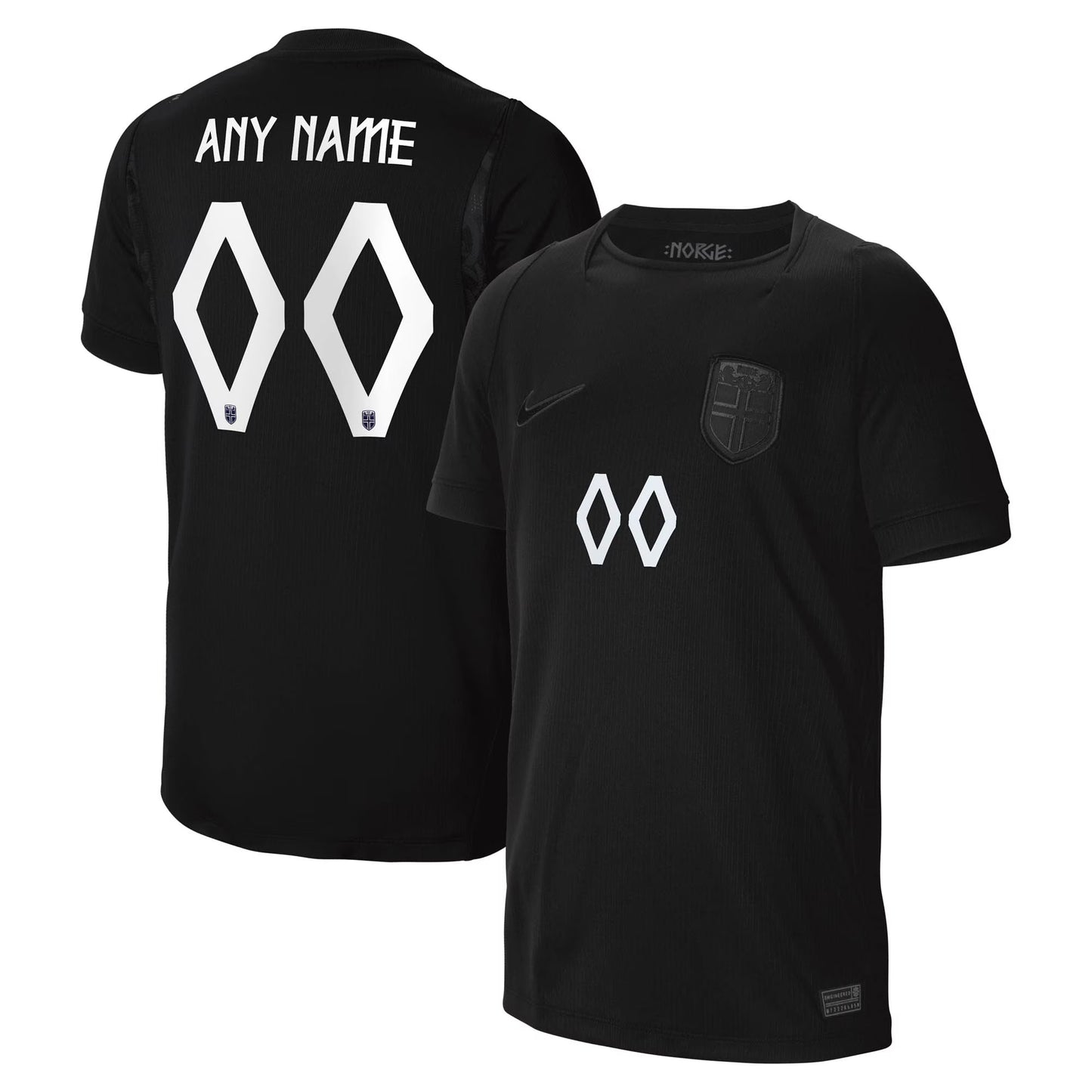 Norway National Team Youth 2026 Away Stadium Replica Custom Jersey - Black