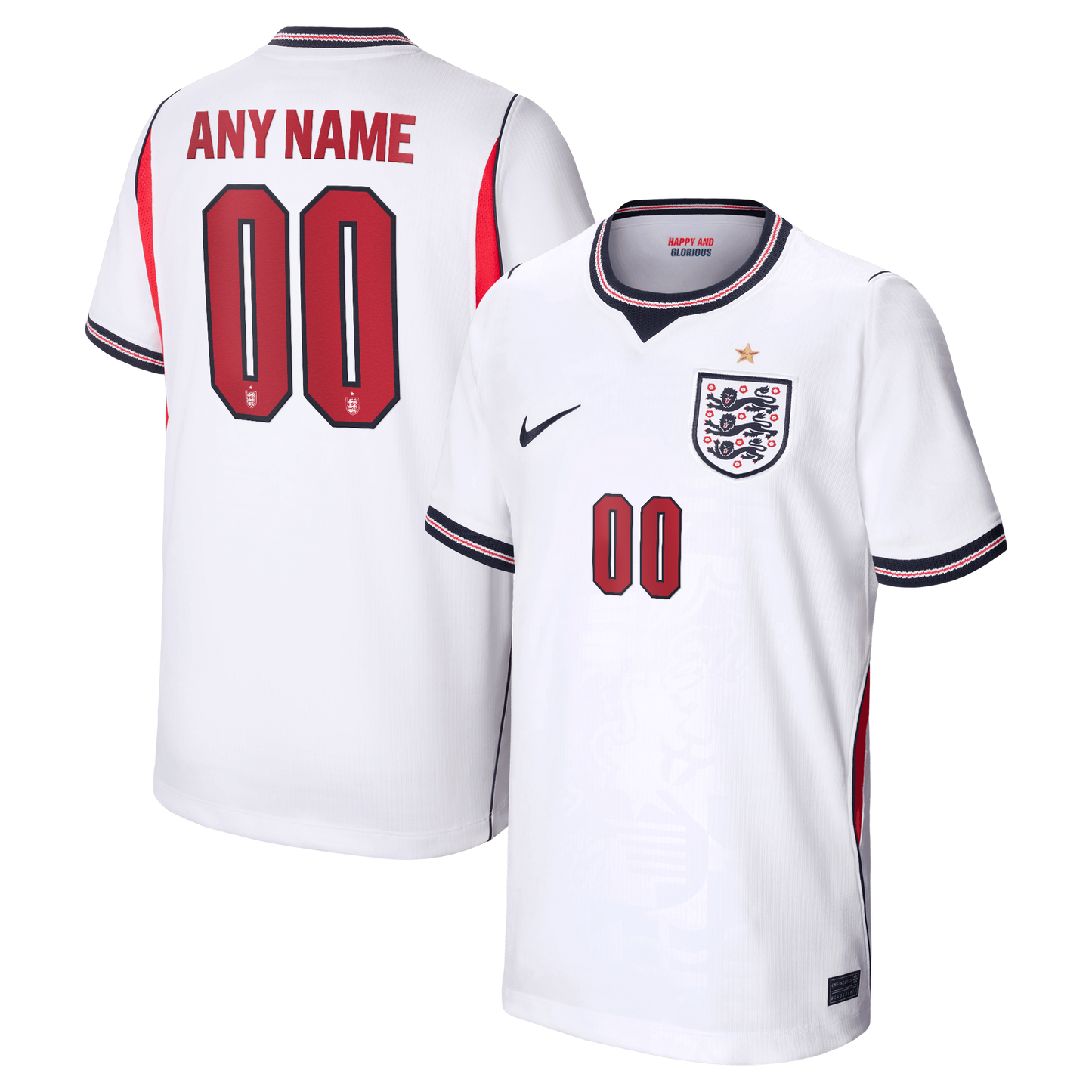 England National Team Youth 2026 Home Stadium Replica Custom Jersey - White