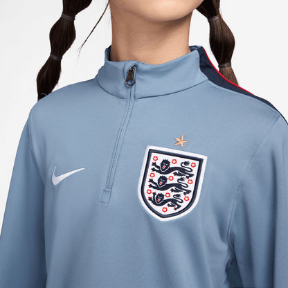England National Team Youth 2026 Strike Dri-FIT Long Sleeve Quarter-Zip Drill Top - Blue