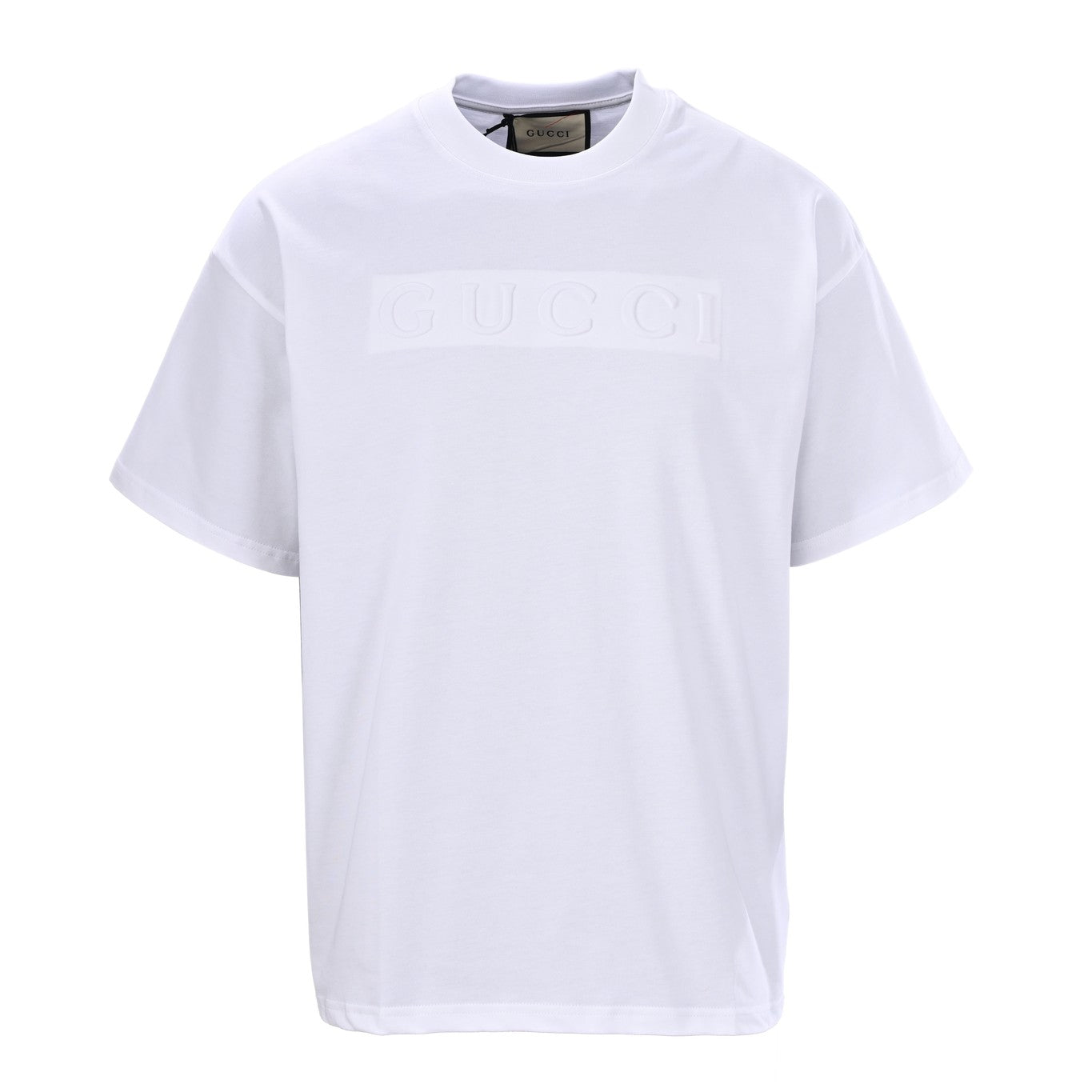 Three-dimensional embossed letters logo short-sleeved T-shirt