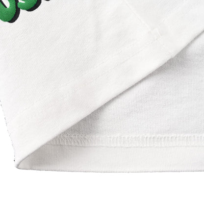 Green foam letters round neck short-sleeved T-shirt