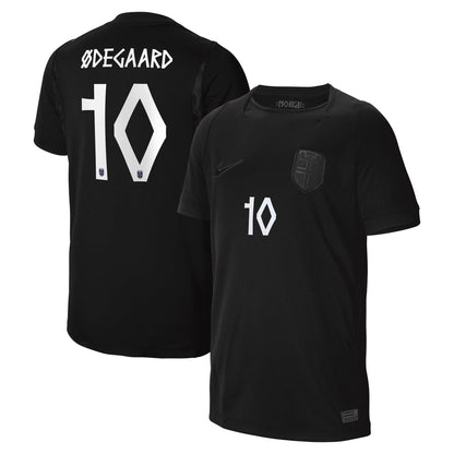 Martin Ødegaard Norway National Team Youth 2026 Away Stadium Replica Jersey - Black