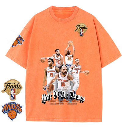 NY Basketball Vintage Washed Finals Premium Patch Tee