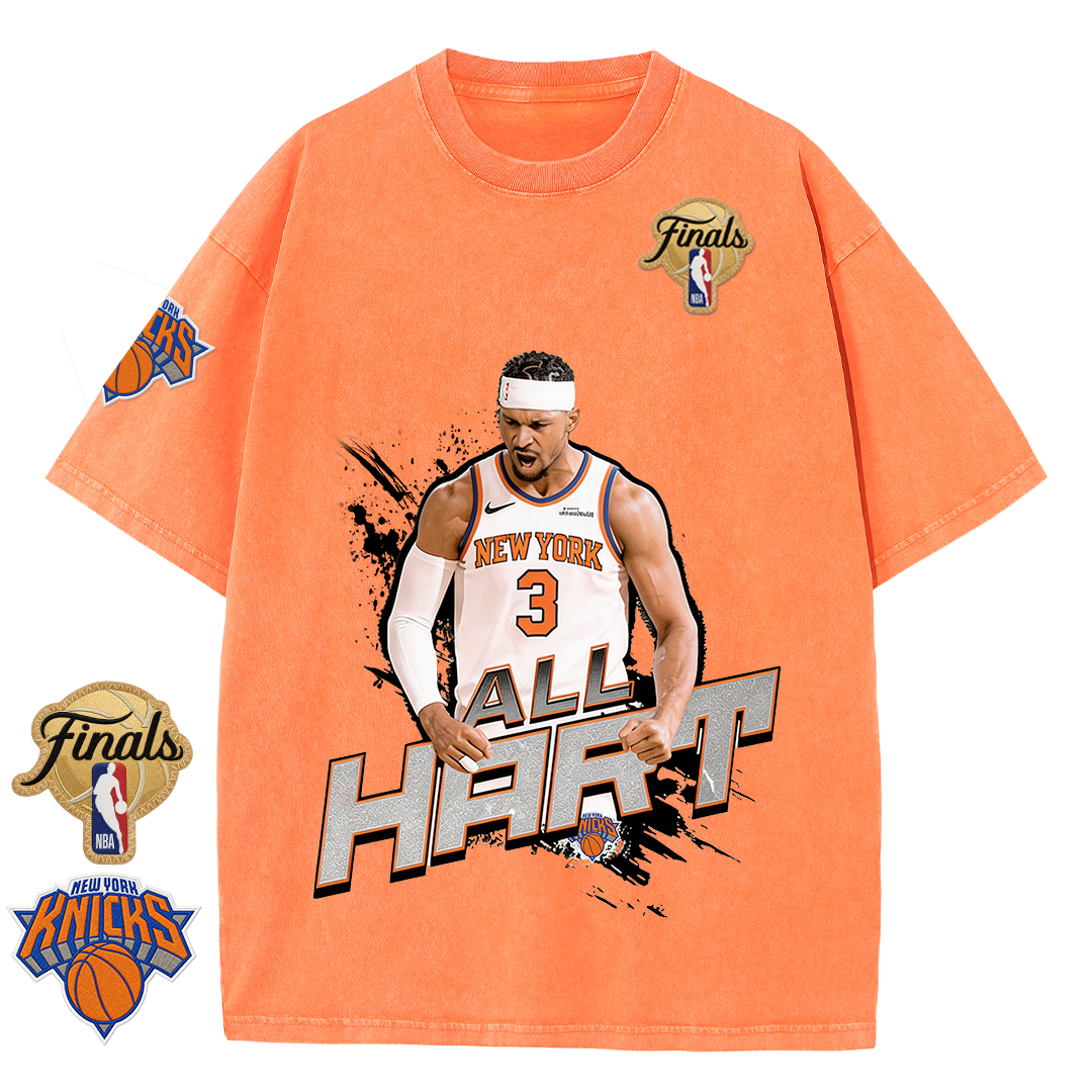 NY Basketball Vintage Washed Finals Premium Patch Tee