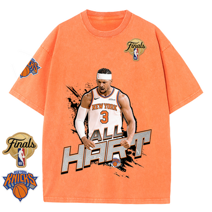 NY Basketball Vintage Washed Finals Premium Patch Tee