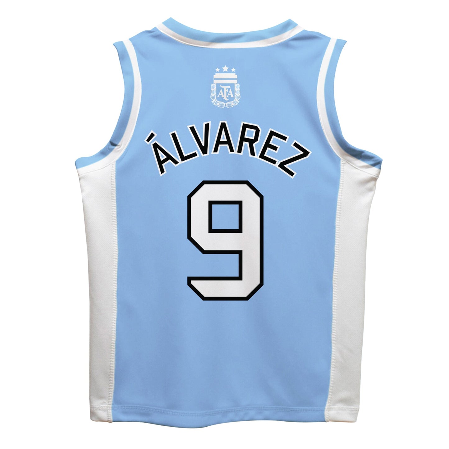 Julián Álvarez Argentina National Team Vive La Fete  Mesh Basketball Jersey - Light Blue