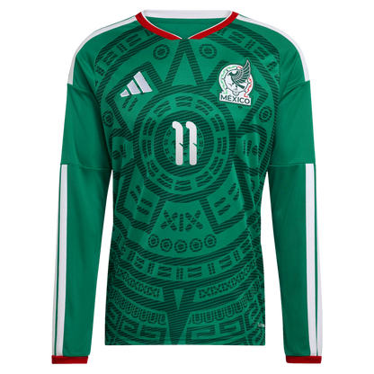Santiago Gimenez Mexico National Team 2026  Home Replica Long Sleeve Jersey - Green