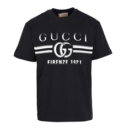 Gradient belt printed short-sleeved T-shirt