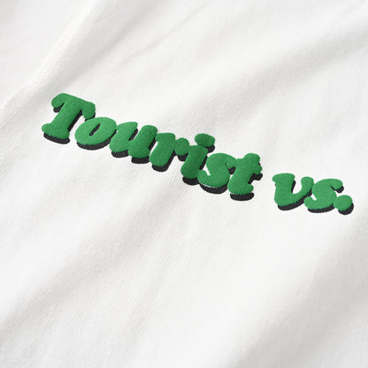 Green foam letters round neck short-sleeved T-shirt