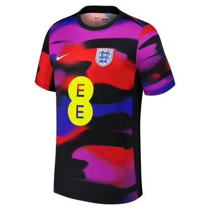 England Women's National Team 2025 Academy Pro Pre-Match Performance Top - Black
