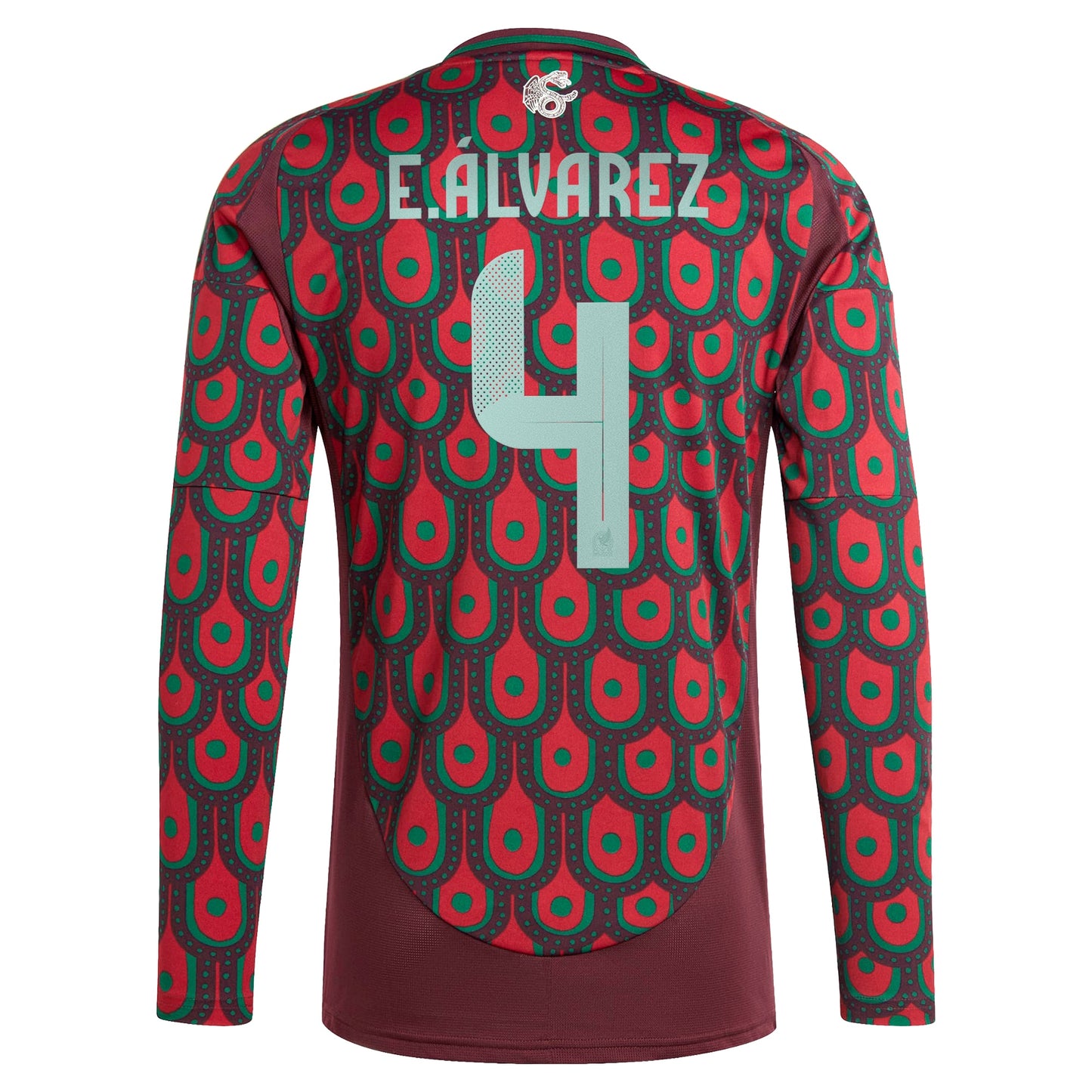 Edson Alvarez Mexico National Team 2024 Home Replica Player Long Sleeve Jersey - Burgundy