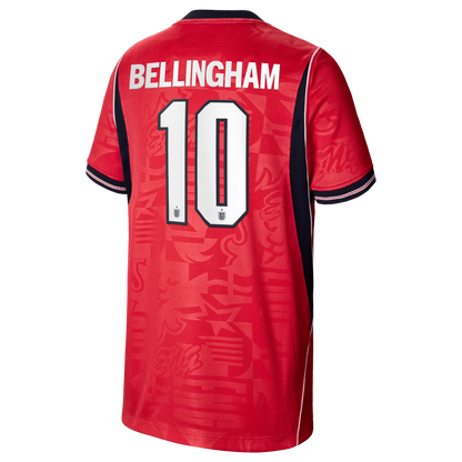 Jude Bellingham England National Team Youth 2026 Away Stadium Replica Jersey - Red