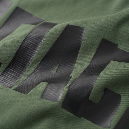 Alphabet paper tape printed short-sleeved T-shirt