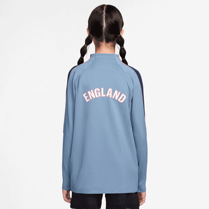 England National Team Youth 2026 Strike Dri-FIT Long Sleeve Quarter-Zip Drill Top - Blue