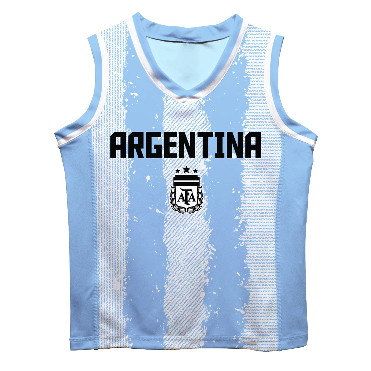 Lionel Messi Argentina National Team Vive La Fete  Mesh Basketball Jersey - Light Blue