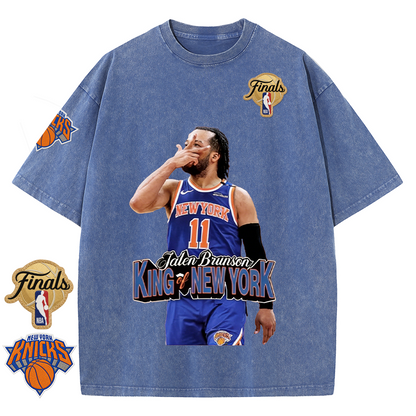 NY Basketball Vintage Washed Finals Premium Patch Tee