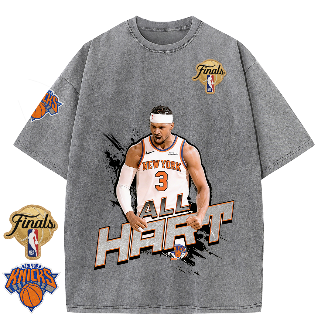 NY Basketball Vintage Washed Finals Premium Patch Tee