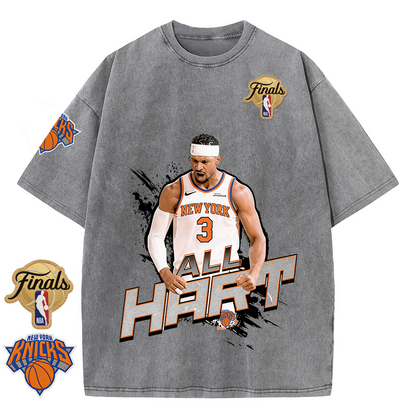 NY Basketball Vintage Washed Finals Premium Patch Tee