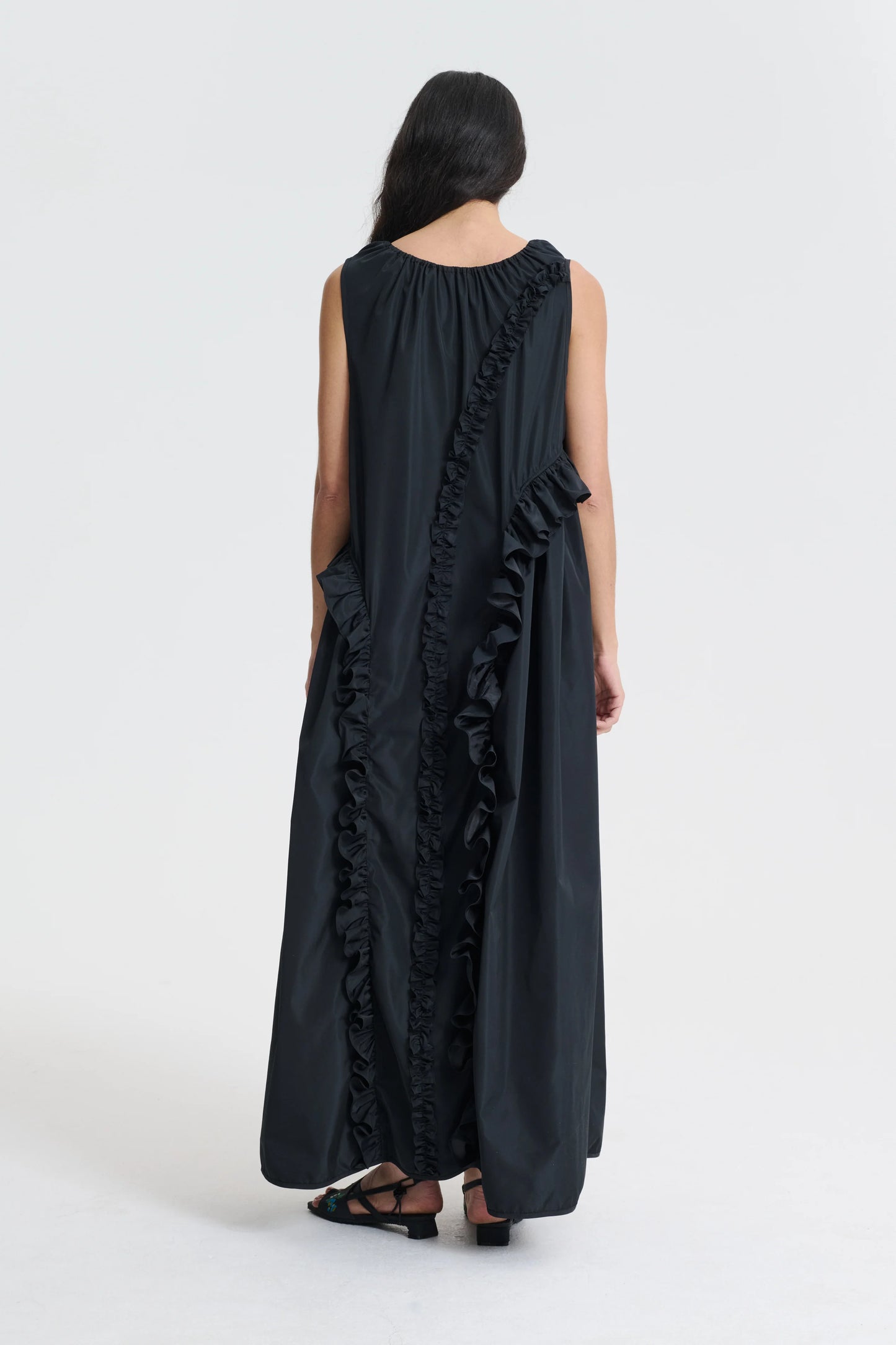 OPAL | DRESS RECYCLED FAILLE BLACK