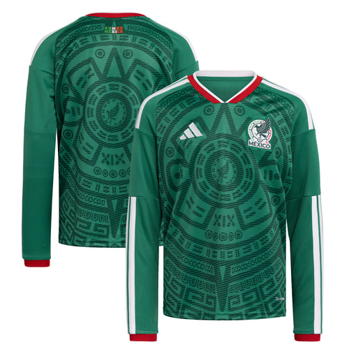 Mexico National Team Youth 2026 Home Replica Long Sleeve Jersey - Green
