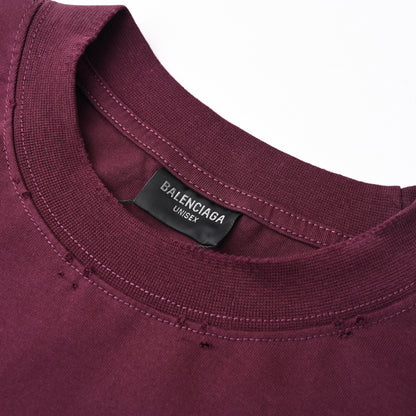 Alphabet paper tape printed short-sleeved T-shirt