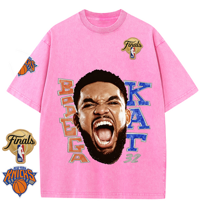 NY Basketball Vintage Washed Finals Premium Patch Tee