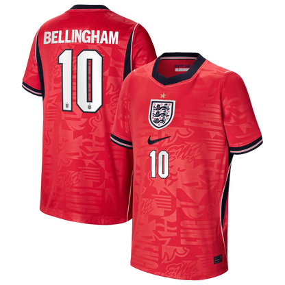 Jude Bellingham England National Team Youth 2026 Away Stadium Replica Jersey - Red