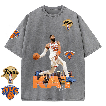 NY Basketball Vintage Washed Finals Premium Patch Tee