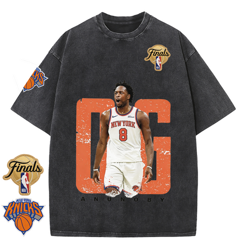 NY Basketball Vintage Washed Finals Premium Patch Tee