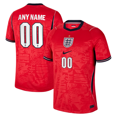 England National Team 2026 Away Stadium Replica Custom Jersey - Red