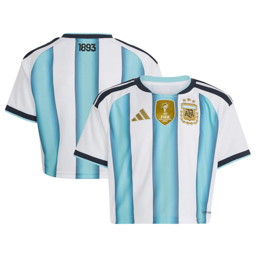 Argentina National Team Women's  Home 2022 Winners Cropped Replica Jersey - White