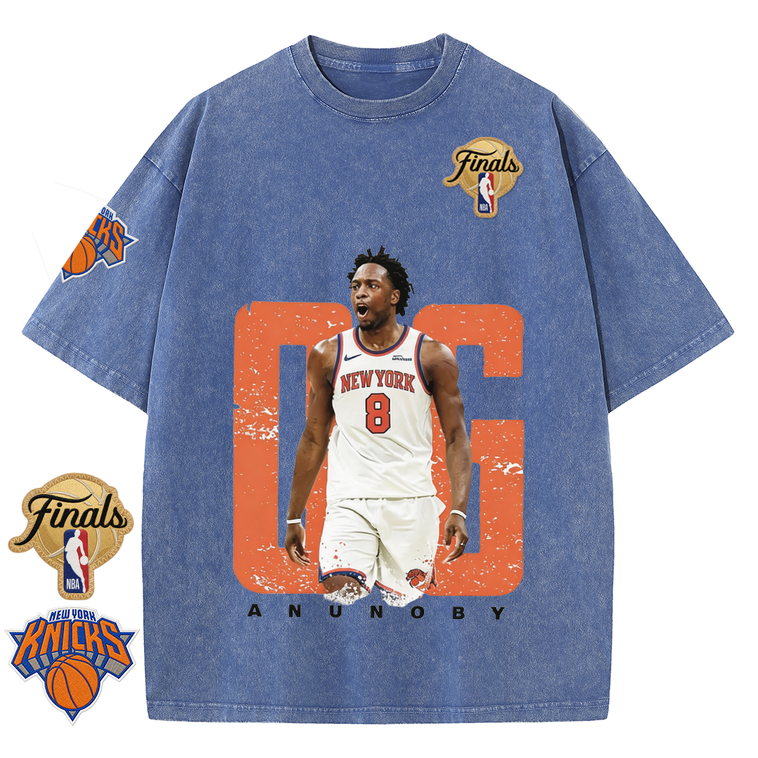 NY Basketball Vintage Washed Finals Premium Patch Tee