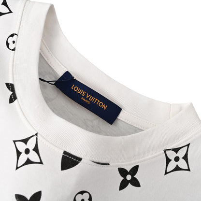 Three-flower full print short-sleeved T-shirt