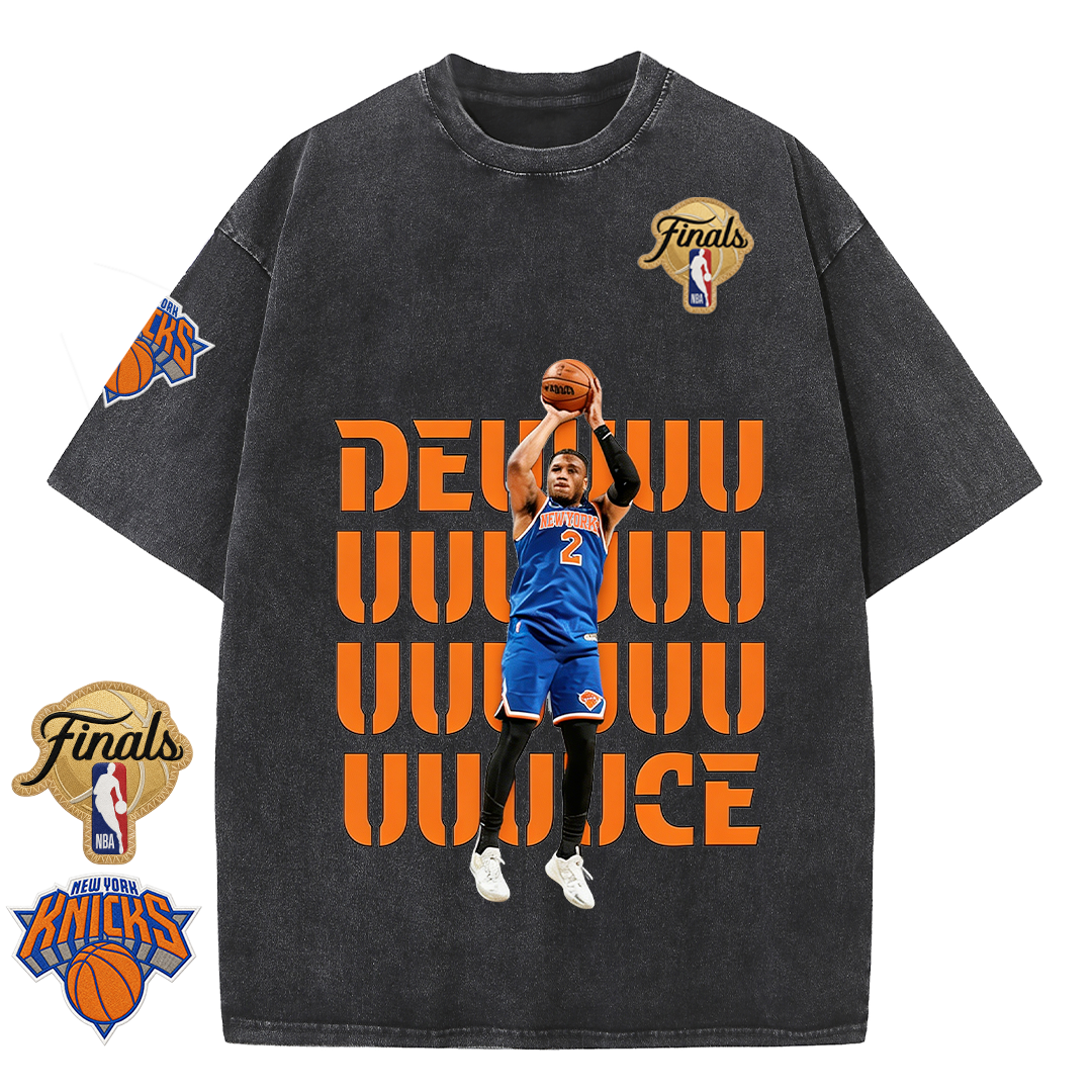 NY Basketball Vintage Washed Finals Premium Patch Tee