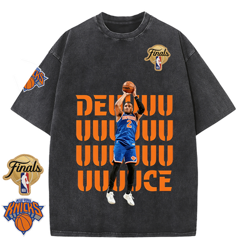 NY Basketball Vintage Washed Finals Premium Patch Tee