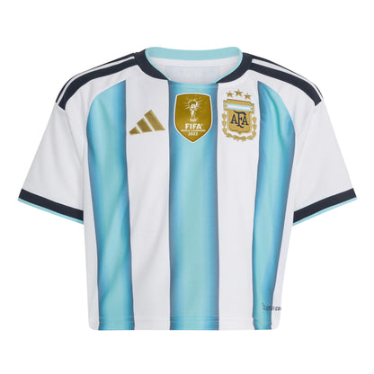 Argentina National Team Women's  Home 2022 Winners Cropped Replica Jersey - White