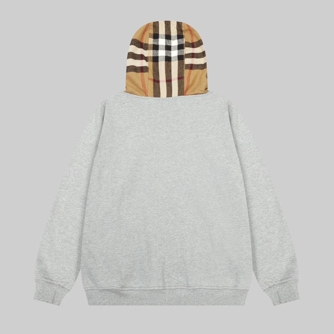 Check Zipper Hoodie