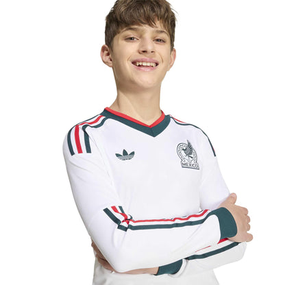 Mexico National Team Youth 2026 Away Replica Long Sleeve Jersey - White