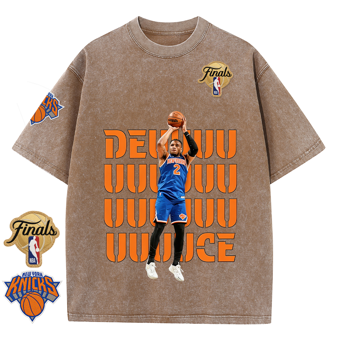 NY Basketball Vintage Washed Finals Premium Patch Tee