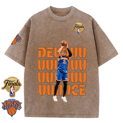 NY Basketball Vintage Washed Finals Premium Patch Tee