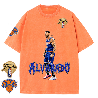 NY Basketball Vintage Washed Finals Premium Patch Tee