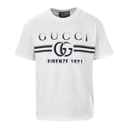 Gradient belt printed short-sleeved T-shirt
