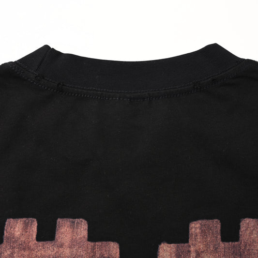 Front and rear Bitcoin double B mud dyed short sleeve T-shirt